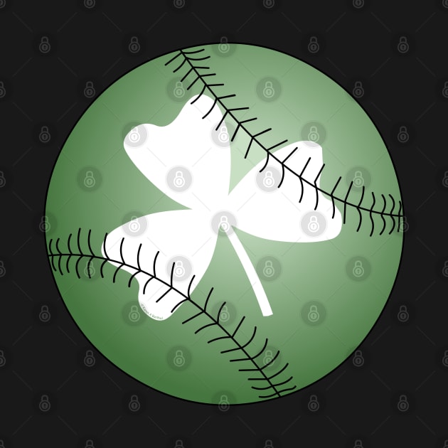 Baseball White Irish Shamrock by Barthol Graphics