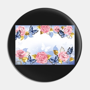 Background with Pink Roses Pin