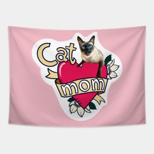 Siamese Cat Mom Tattoo Tapestry