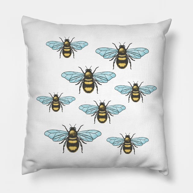 All The Bees! Pillow by SWON Design