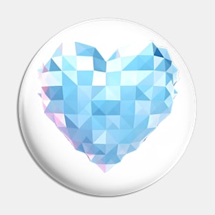 Crystal heart Pin