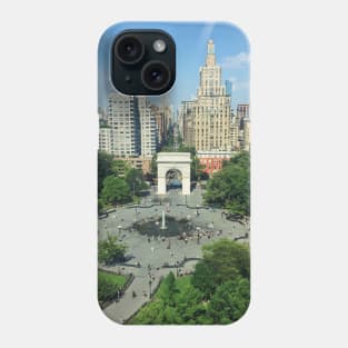 Washington Square Park Aerial Cityscape Phone Case