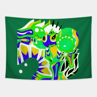 green lightning armored dogu ecopop Tapestry