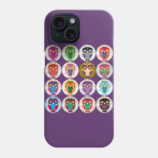 Funny colored owls Phone Case