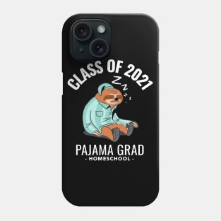 Funny Sloth Graduate Graduating In Pajamas. Pajama Grad 2021 Phone Case