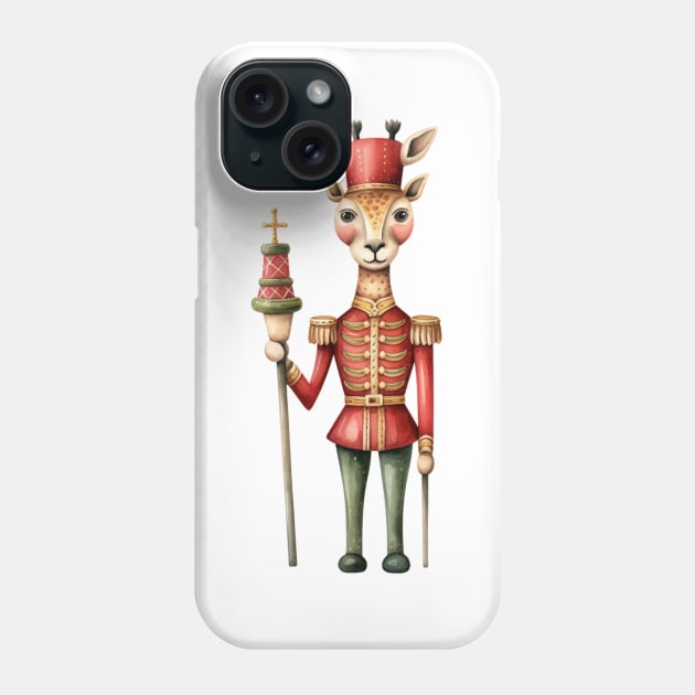 Giraffe Christmas Nutcracker Phone Case by Chromatic Fusion Studio