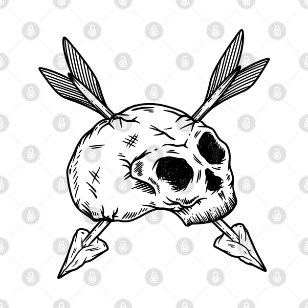 Arrowhead Skull - Black by P7 illustrations 