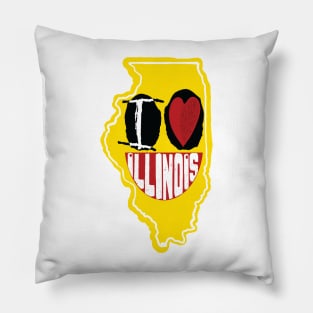 I Love Illinois Smirk Happy Face Pillow