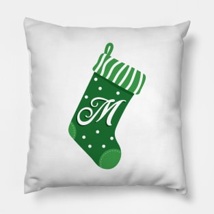 Christmas Stocking with the Letter M Pillow