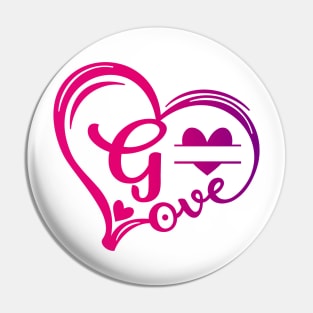 letter g monogram in the shape of love Pin