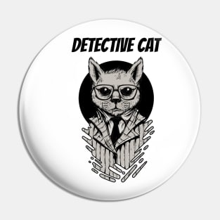 Detective cat funny design Pin