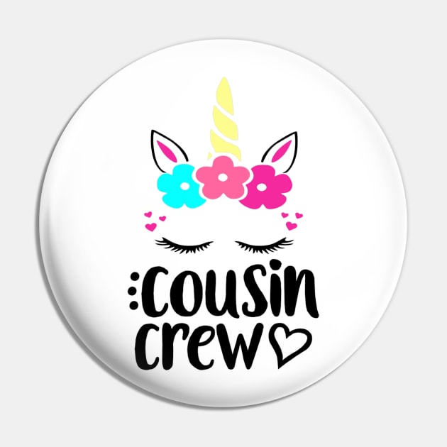 Cousin Crew Funny TShirt Cute Unicorn Cousin Squad Gift Pin by Ortizhw