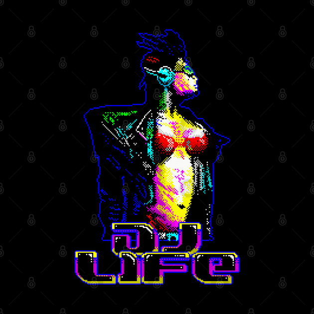 DJ Life Dance Techo House Music 8 Bit Art by 8 Fists of Tees