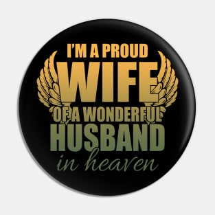 Womens I_m A Proud Wife Of A Wonderful Husband In Heaven Pin