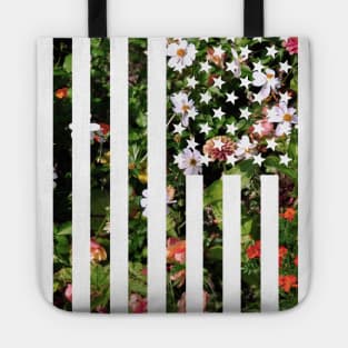 Floral USA Flag Tote