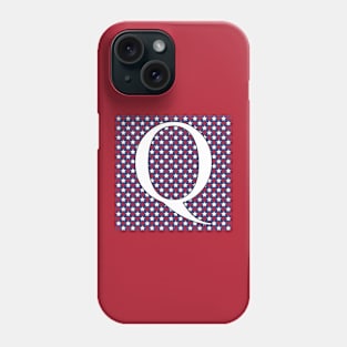 Old Glory Letter Q White on Small Star Fill Phone Case