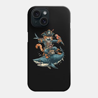 Meow's Aquatic Expedition  cat shark Phone Case