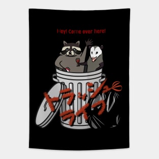 Raccoon & Possum Trash Life Tapestry