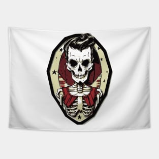 Fun Patriotic Rockabilly Skeleton Tapestry