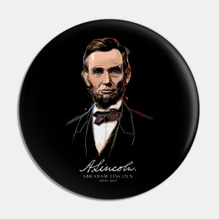 Abraham Lincoln, Portrait-USA-Pop Art Pin