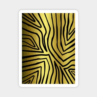 Black And Gold Zebra Stripes Magnet