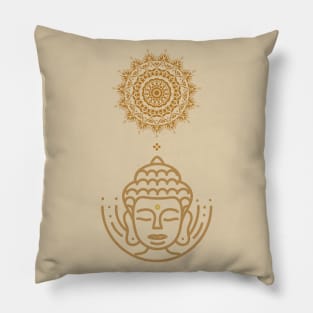 Buddha - Spiritual Symbolism - Mandala Pillow