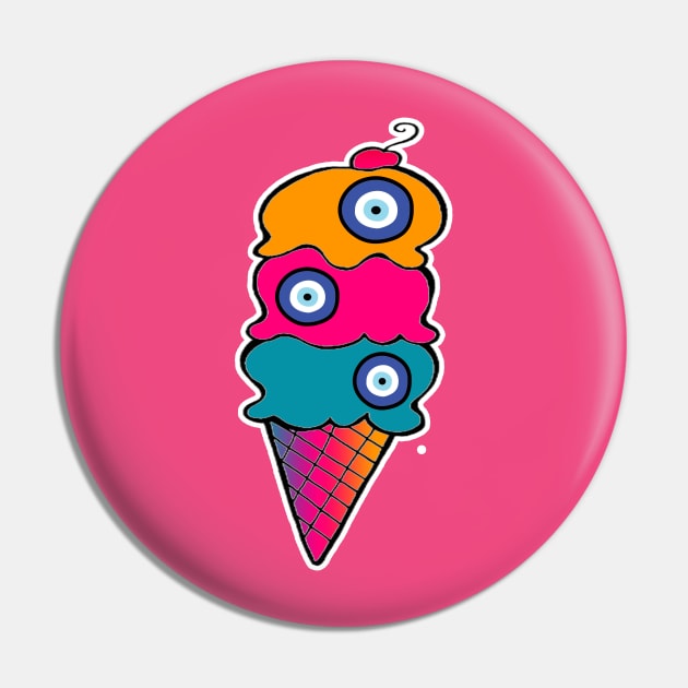 Eye Scream Cone Pin by artbyomega