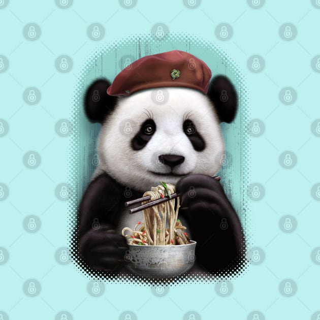 PANDA EAT NOODLE by ADAMLAWLESS