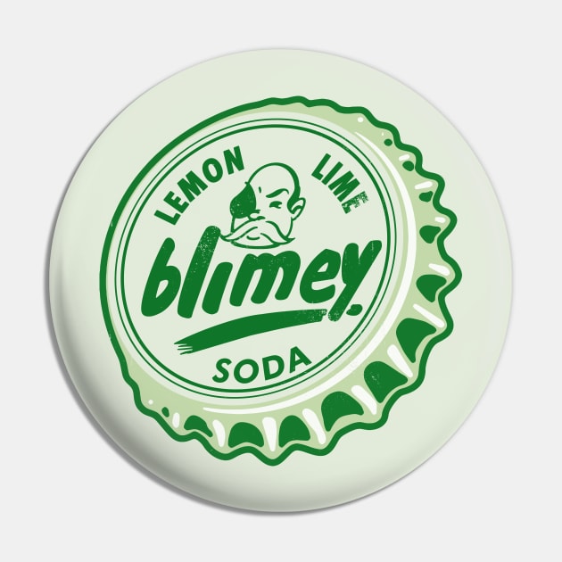 Vintage Blimey Lemon Lime Soda Bottlecap Pin by StudioPM71