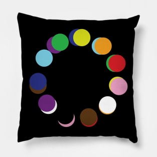 Rainbow dots circle Pillow