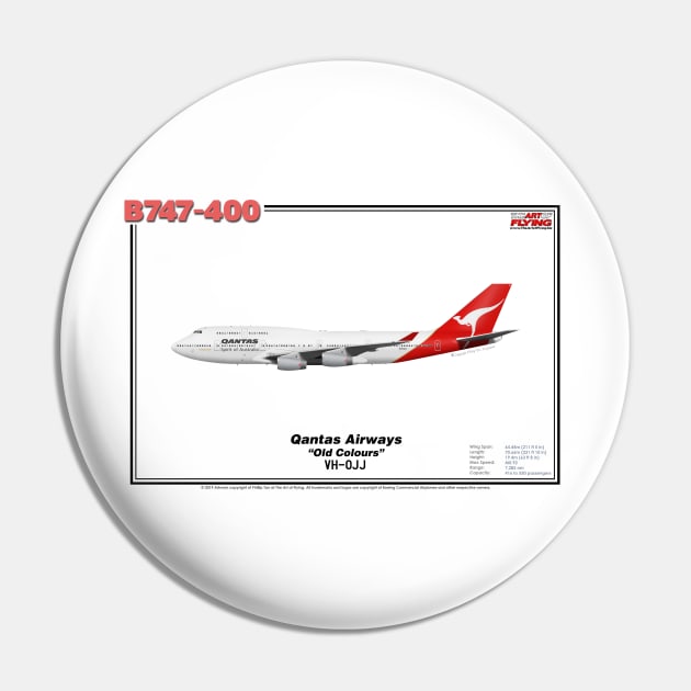 Boeing B747-400 - Qantas Airways "Old Colours" (Art Print) Pin by TheArtofFlying