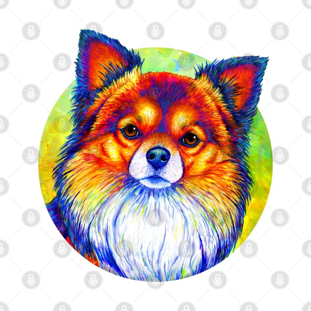 Small and Sassy Colorful Rainbow Chihuahua Dog by rebeccawangart