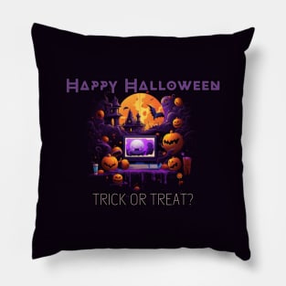 Happy Halloween programmer, gamer, trick or treat? Pillow