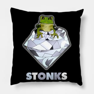 Stonks Frog Pillow