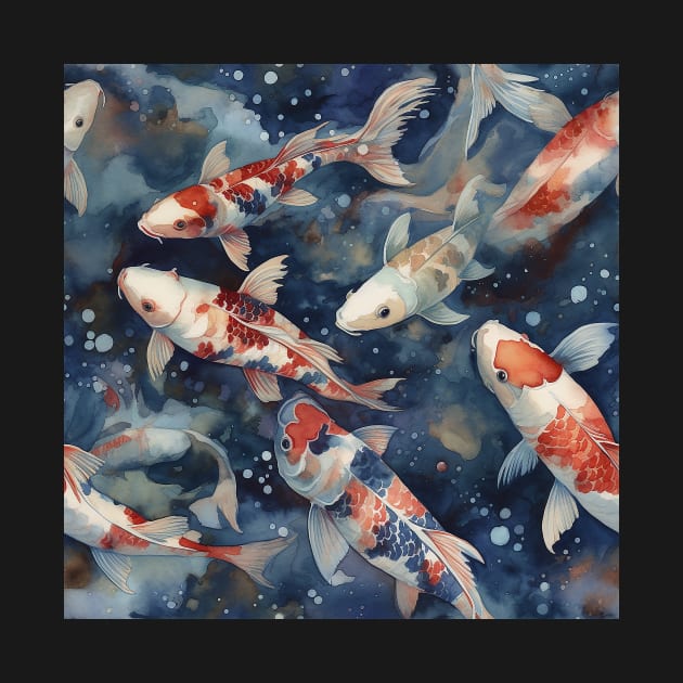 Watercolor Koi pattern by PixelPusherArt