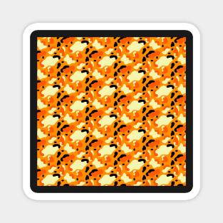 Orange Camouflage Pattern Magnet