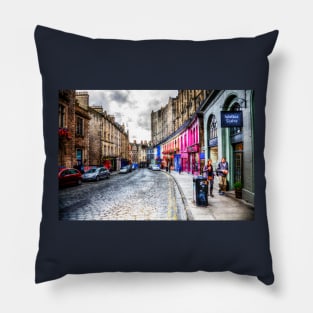 Grassmarket Edinburgh, Scotland, Top Of The Hill Pillow