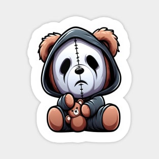 Cute Bear With Funny Scary Mask Kawaii Magnet