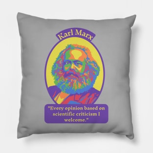 Karl Marx Portrait and Quote Pillow