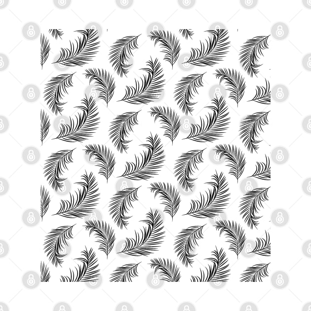 Black and white palm leaves pattern by Spinkly