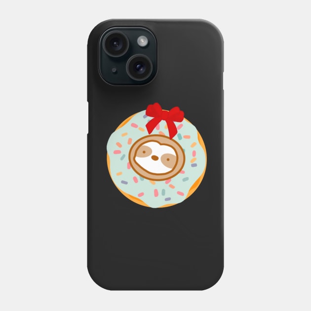 Christmas Wreath Donut Sloth Phone Case by theslothinme