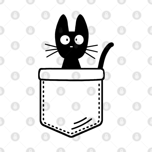 Cute Black Cat In Pocket by Ray E Scruggs