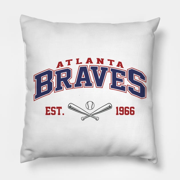 Retro Braves Pillow by Cemploex_Art