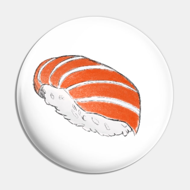 Sushi salmon sticker Pin by Uwaki