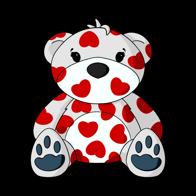 Valentine Hearts Teddy Bear by Alisha Ober Designs