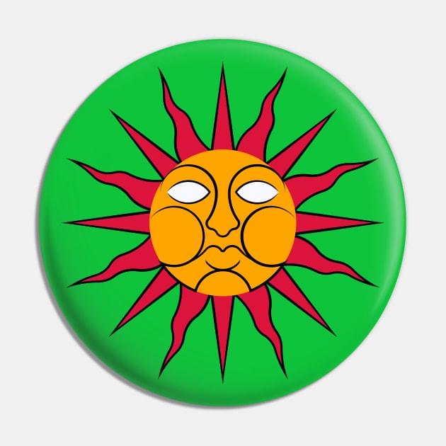 Folk Horror Wicker Man Sun Sigil Pin by Ricardo77