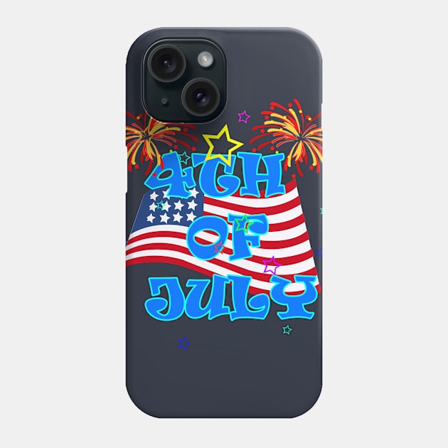 July 4th America Phone Case by Saldi