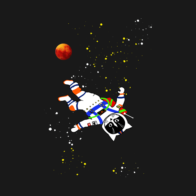 Astronaut Mars cat by yumiyoshi4