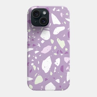 Purple and White Terrazzo Design Phone Case