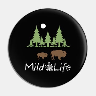 Living The Mild Life! Two Buffalo in the Woods Pin